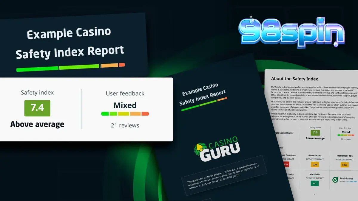 Layar dashboard yang menampilkan laporan indeks keamanan kasino